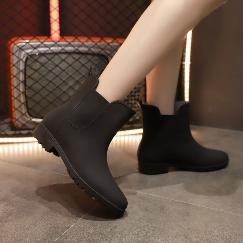 骁尚(xiaoshang)雨鞋女套鞋中筒胶鞋夏季成人时尚款外穿短筒雨靴洗车