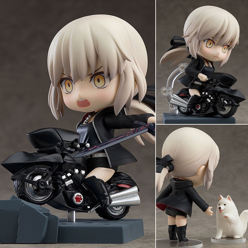 fate手办q版黑saber粘土人fgo摩托阿尔托莉雅动漫二次元模型摆件