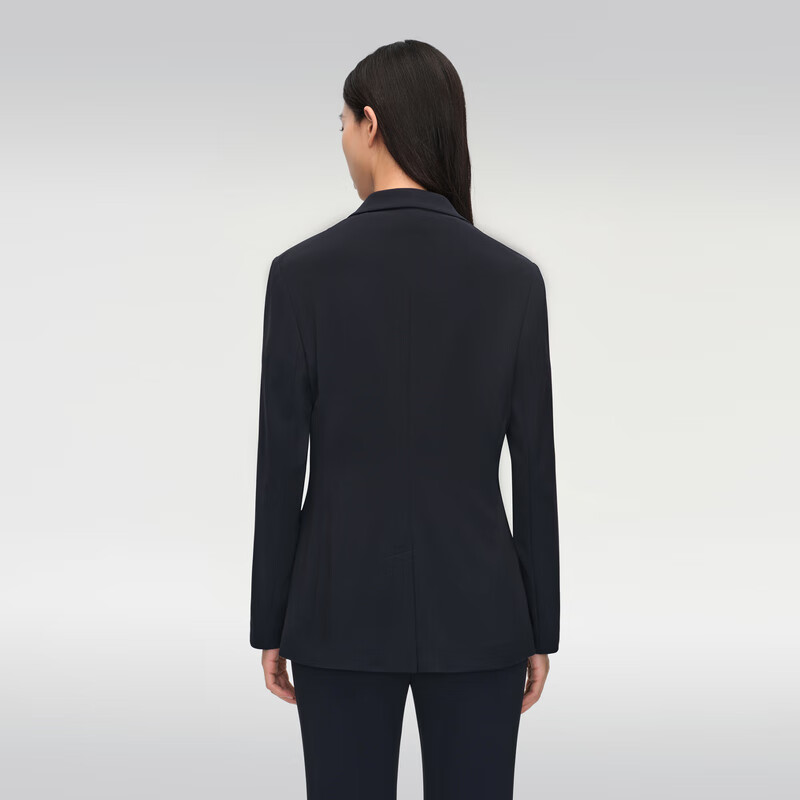 OVV2024春夏新款女装经典三醋酸简约时尚一粒扣休闲通勤西服 藏青(净色)06 S