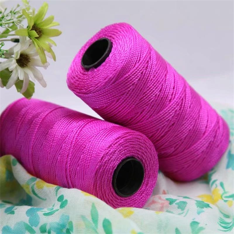 美之依三股冰丝线合股线diy编织钩帽子的线手工编织线夏凉帽遮阳 玫红