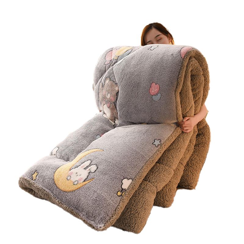 南極人羊羔絨被子秋冬季棉被單人加厚保暖10斤被芯雙面絨春秋毛毯蓋被褥 J-賓利藍【雙面絨超溫暖】 200x230cm/約10斤-加厚冬被