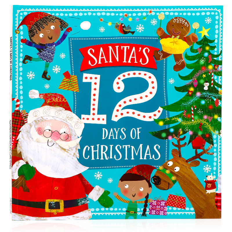 圣诞老人的圣诞节十二天 英文原版绘本santas 12 days of christmas