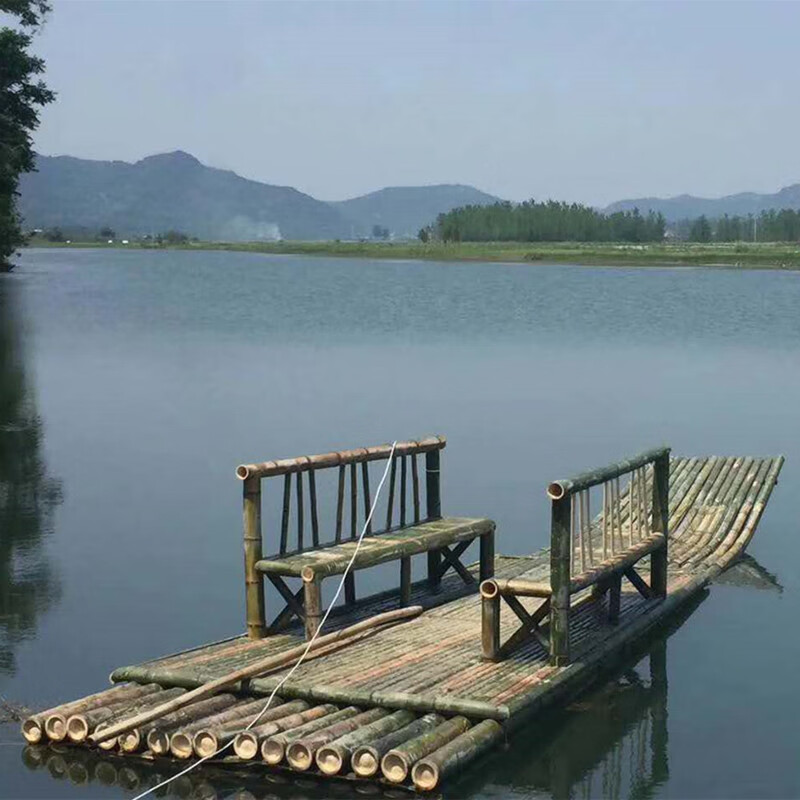 狮奥利兴竹排船竹筏供应观光漂流防水上 渔业旅游景区竹排观光船可定