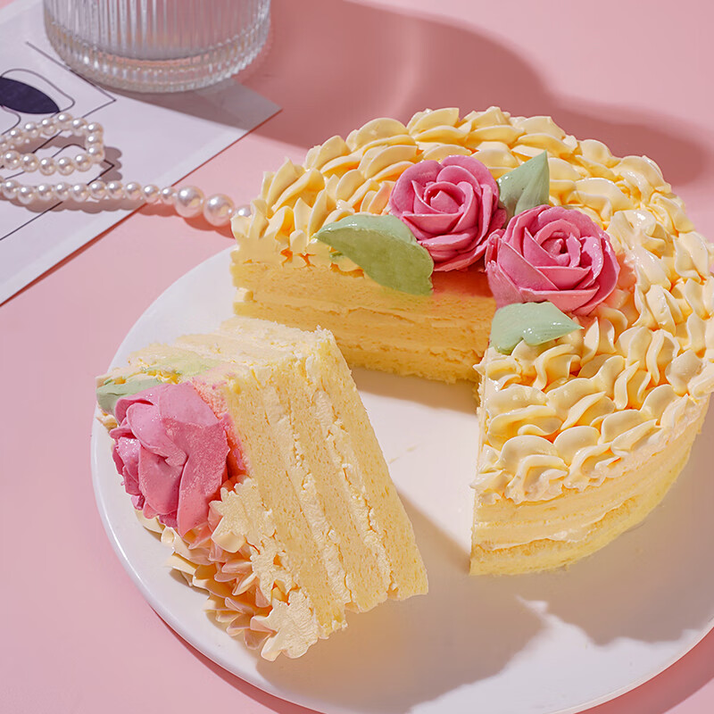 巧师傅白脱奶油蛋糕经典裱花小时候老式硬奶油动物黄油生日蛋糕甜品零食 【大满足6寸奶油蛋糕2个】400g