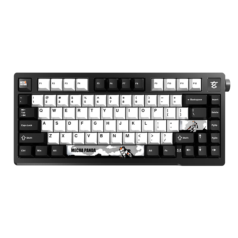 METAPHYUNI 玄派 PD75M 80键 2.4G蓝牙 多模无线机械键盘 机甲熊猫-阳极黑 超银轴 RGB