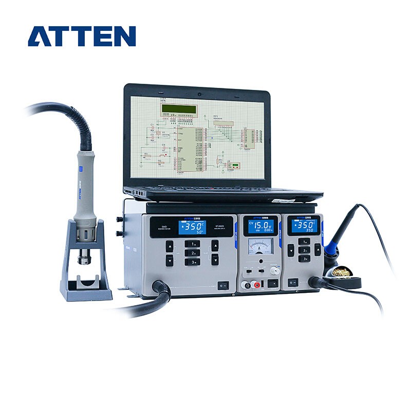 atten安泰信atten热风拆焊台三合一ms-300数显恒温可调温大功率电烙铁