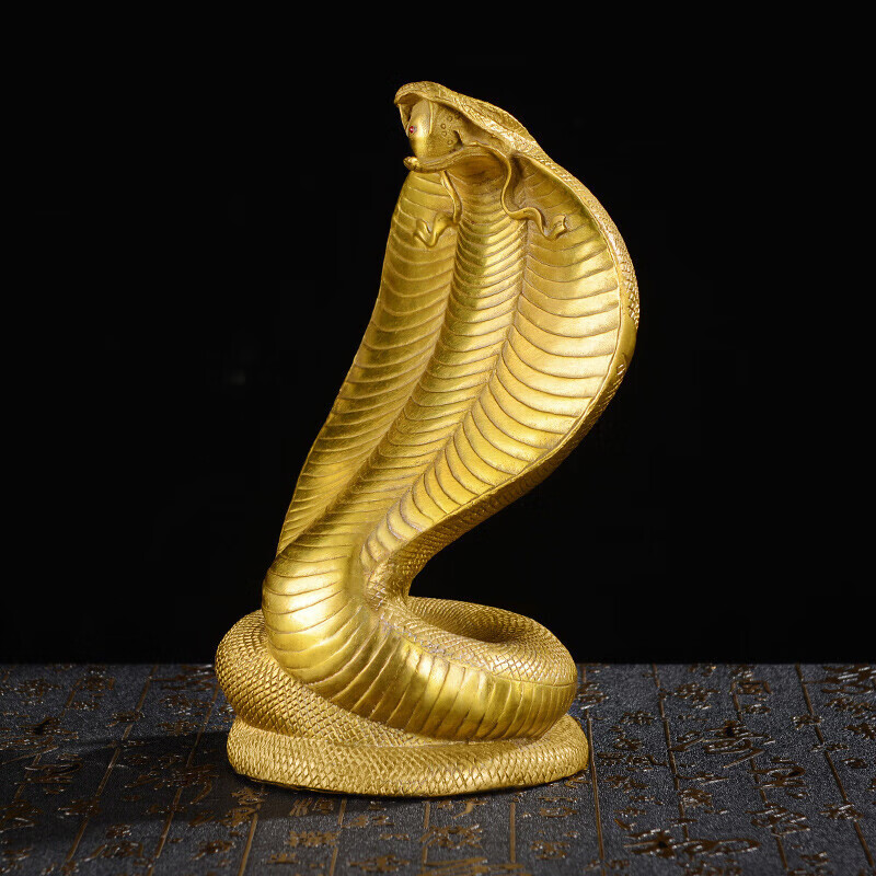 黑枫全铜生肖蛇摆件蛇十二生肖蛇装饰品黄铜蛇工艺品商务办公客厅家居