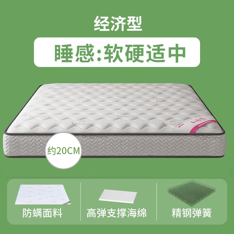 菩本家席梦思弹簧床垫租房专用厚20cm家用软硬18米15椰棕乳胶床垫