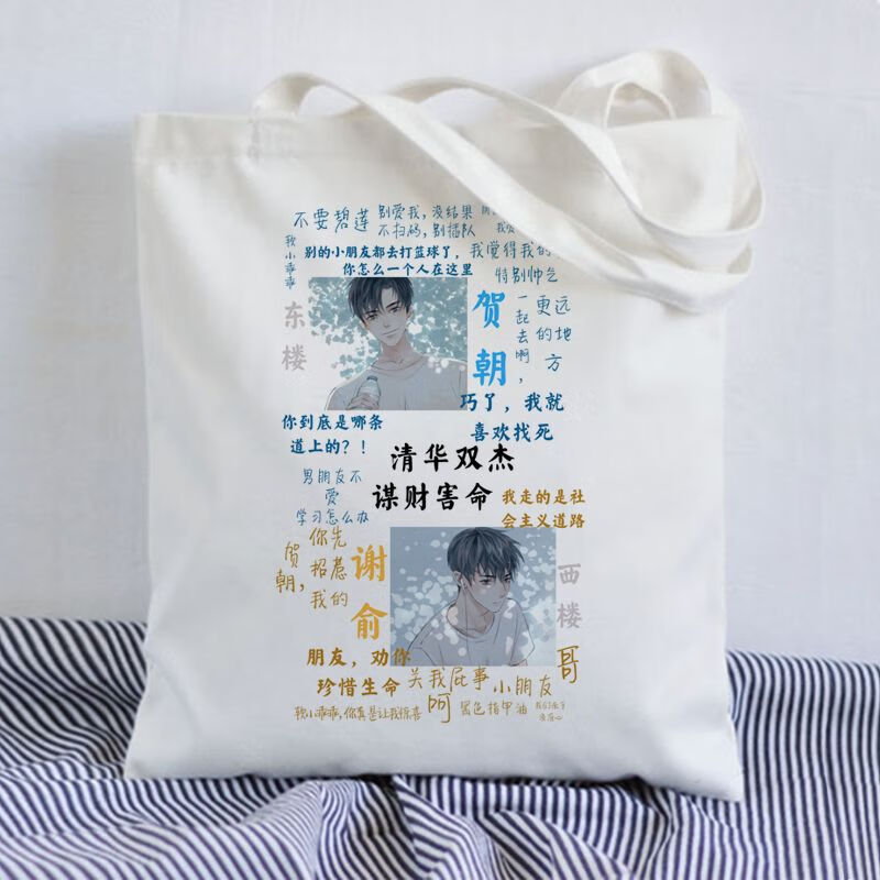 9成新二手书 伪装学渣贺朝谢俞帆布袋女学生手提定制装书袋 文字 带