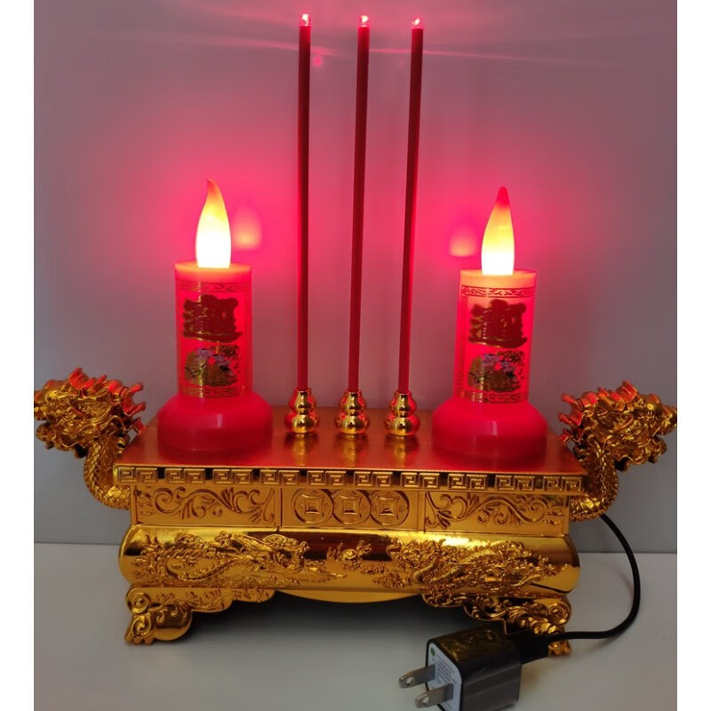 电香炉电烛灯 电子蜡烛灯供佛香炉闪烁长明灯神拜观音乔迁 电源 电池