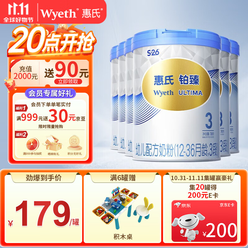 惠氏铂臻（Wyeth ULTIMA）幼儿配方3段配方奶粉瑞士进口780g新国标 3段780g*6罐怎么看?