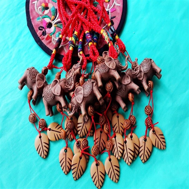 百圣牛西双版纳纪念品 一串10只云南西双版纳旅游纪念品小象钥匙链