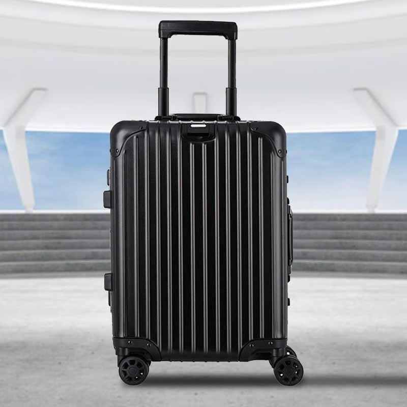 瑞德姆Redurm全铝镁合金行李箱大容量拉杆箱铝框商务登机箱20英寸密码箱 黑色 20英寸可登机（顺丰速发）