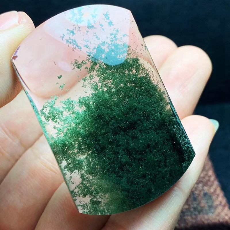 俊辰珠宝 天然绿幽灵吊坠 聚宝盆绿幽灵