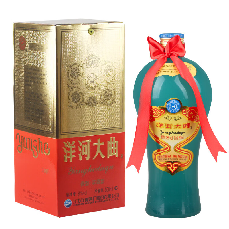 洋河大曲38度白酒 洋河老天蓝浓香型白酒 单瓶500ml