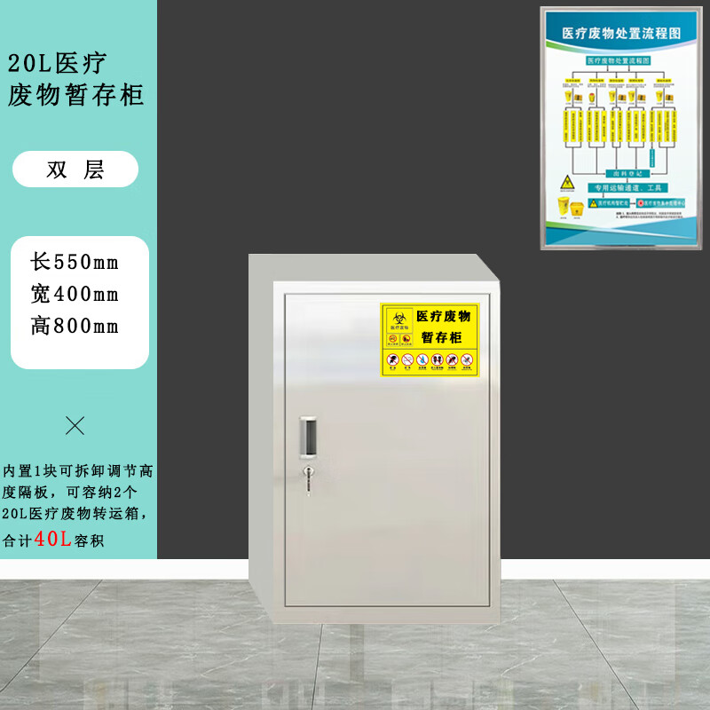 医疗废物暂存柜    医废暂存柜医用垃圾存放专用柜诊所医疗废物收集箱