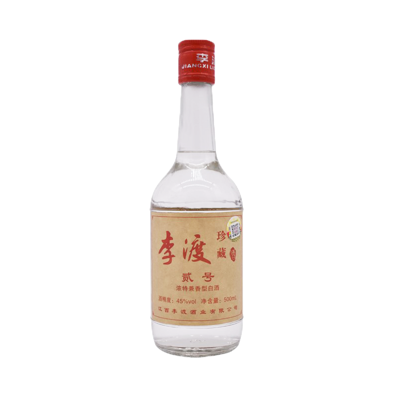 李渡珍藏高粱酒 江西光瓶白酒浓特兼香型固态法 粮食酒 收藏送礼品酒