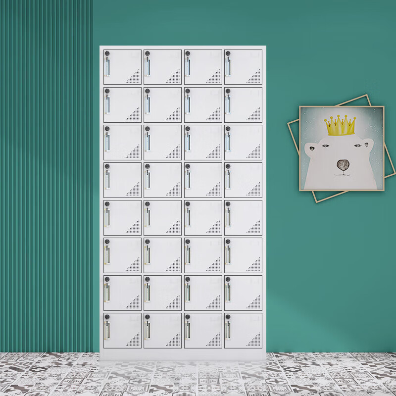 小米阳光职工食堂碗柜铁皮柜员工储物柜职工带锁储物柜存包柜员工餐具