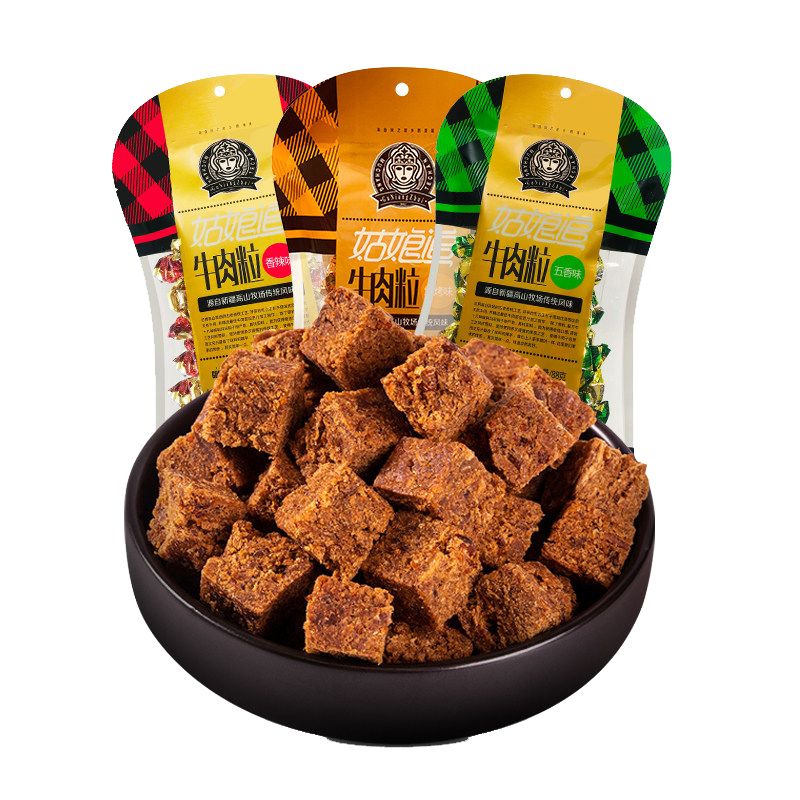 姑娘追(girl chase)牛肉粒88克风干牛肉干牛肉粒小包装零食休闲食品