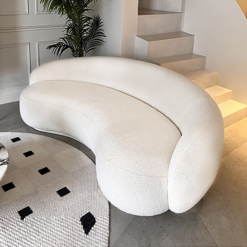 极简异形沙发意式风设计师客厅Julep sofa弧形腰果沙发 单人位【0.93米】 羊羔绒 海绵坐靠