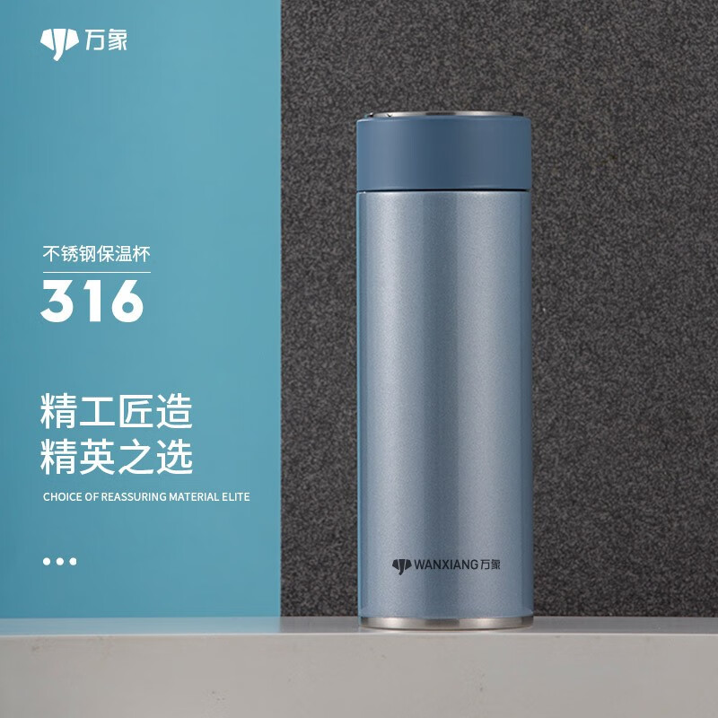 学生便携茶杯直饮居家办公泡茶水杯便携保温杯 h91s-浅钴蓝-330ml