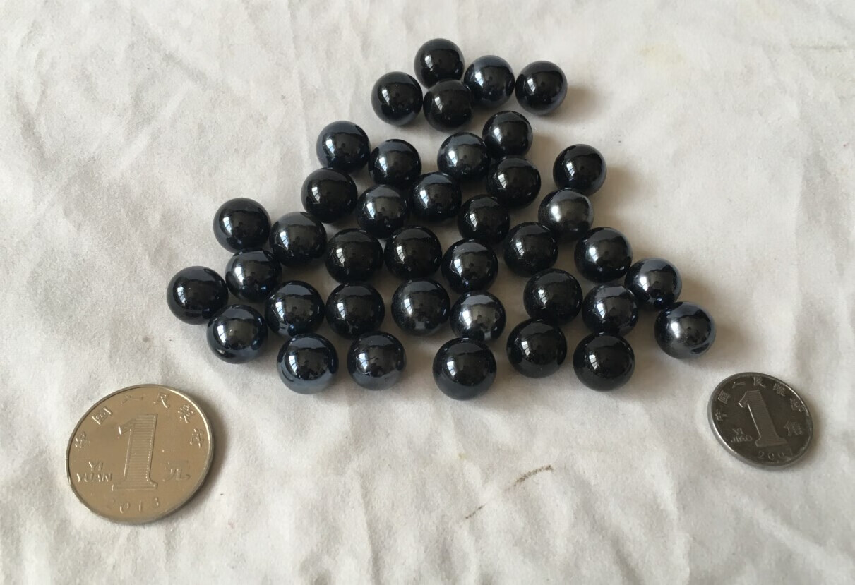 穆淳傲12mm瓷黑玻璃弹珠14毫米纯黑实心圆球16mm装饰2.
