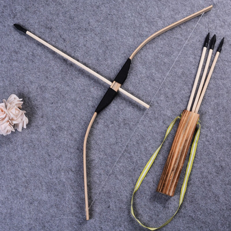 诸葛连驽迷你 古代户外射击木质儿童玩具木制弓箭传统怀旧软胶吸盘