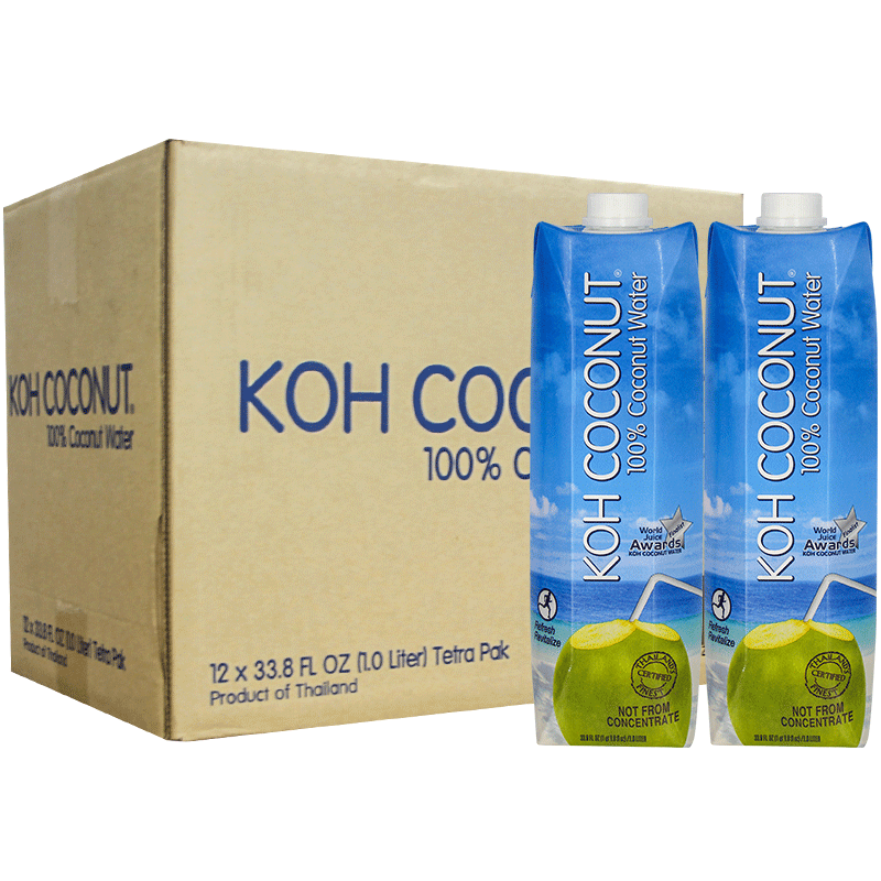 泰国进口 酷椰屿100%纯椰子水 1L*12瓶 整箱 实付405.6元(购买3件)
