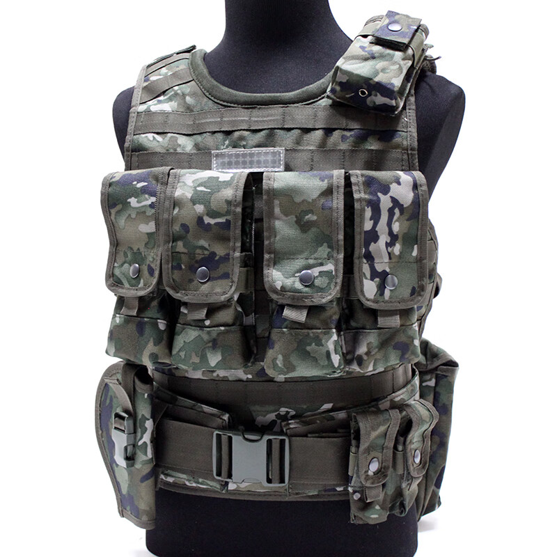 轩昂水墨纹15式战斗携行具快拆战术背心携防一体战术马甲可装板 夏色