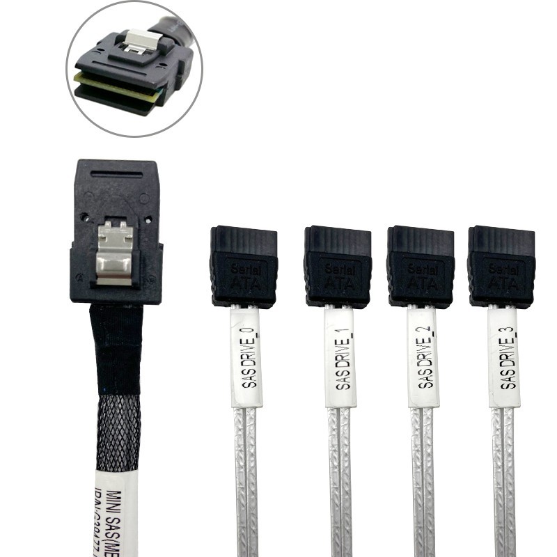 励创 lsi megaraid阵列卡sas/sata接头转接线 sff-8087转sata(1转4)