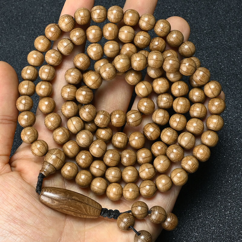 仙引 精品五台山六道木老料手链108颗龙须藤降龙木六条纹佛珠20手串