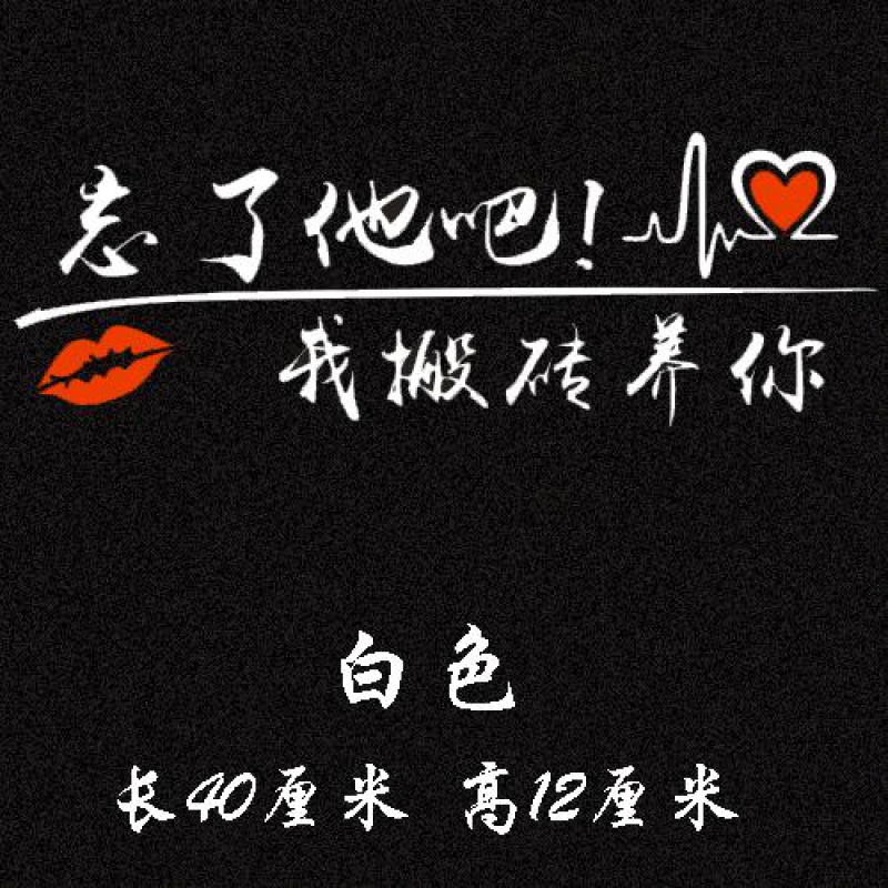 忘了他吧我搬砖养你个性搞笑车贴车身文字后玻璃通用车贴汽车贴纸