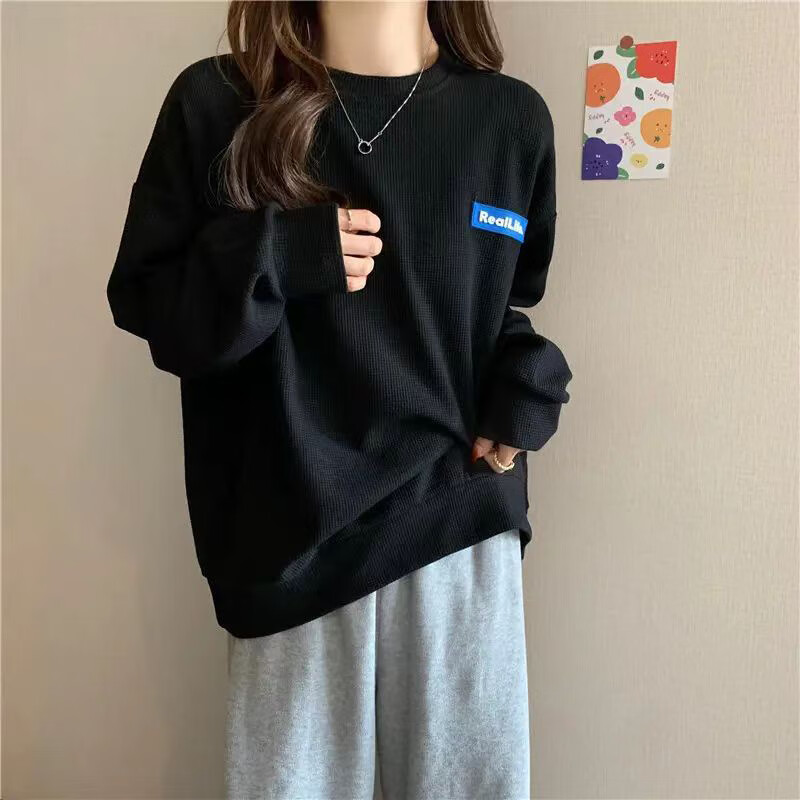 CemraKine卫衣男女春秋款长袖t恤男情侣装宽松圆领打底衣服男装 黑色 L怎么样,好用不?