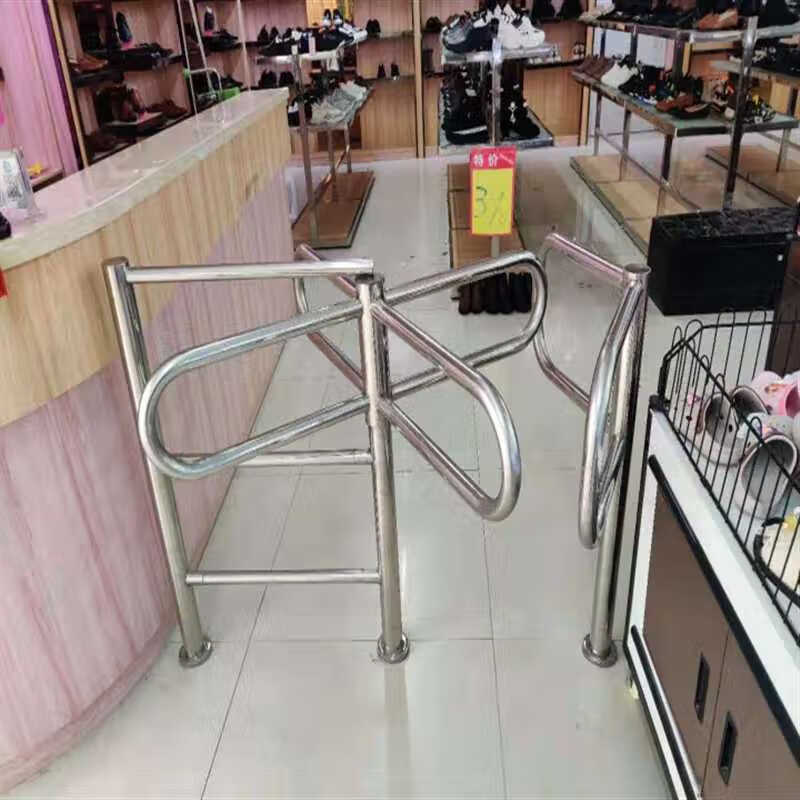 炫辉超市单向门出入口门十字旋转门进出口器商场单向手推门十字转闸门