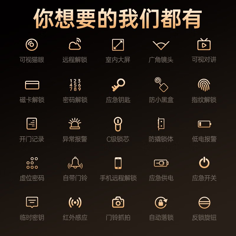 秦将军Q16 智能门锁 指纹锁 3D人脸识别智能锁 密码锁 电子锁 全自动 人脸识别+可视猫眼+wifi远程解锁