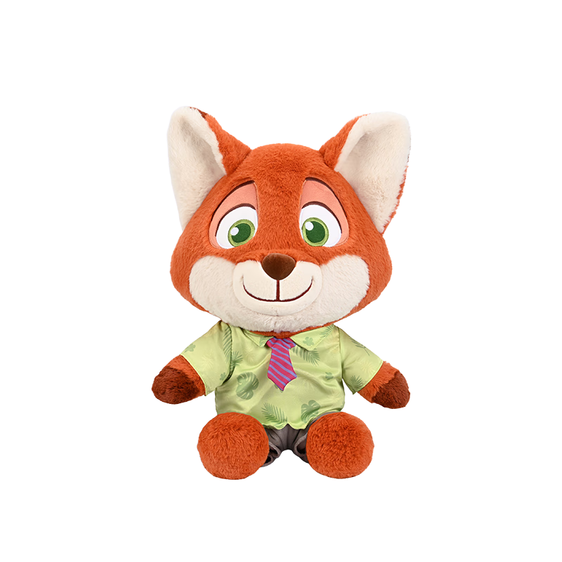 迪士尼（Disney）瘋狂動(dòng)物城尼克開心公仔生日禮物女男生玩偶毛絨玩具抱枕38cm