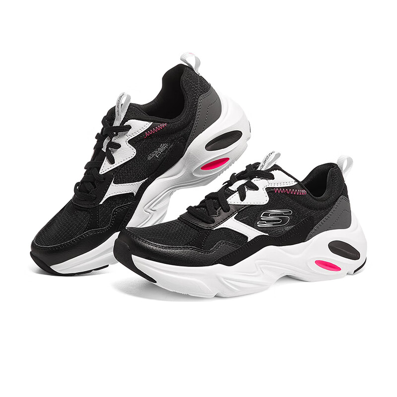 斯凯奇(Skechers)女士老爹鞋厚底增高休闲鞋网面减震运动鞋 896003-BKW 黑色/白色 女鞋 38属于什么档次?