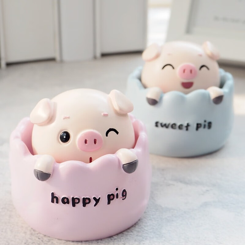 长存(changcun)猪猪汽车摆件摇头公仔中控台可爱小猪车载车内装饰品