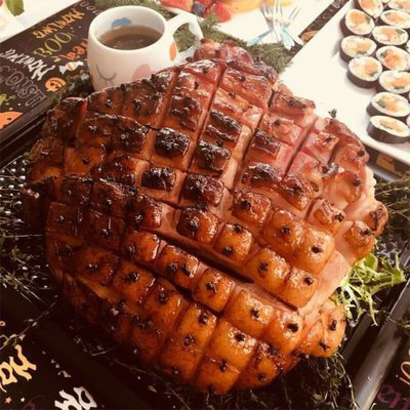 觅渔味圣诞火腿西式感恩节带骨釉gammon cooked ham 5kg 熏腌猪后腿 5