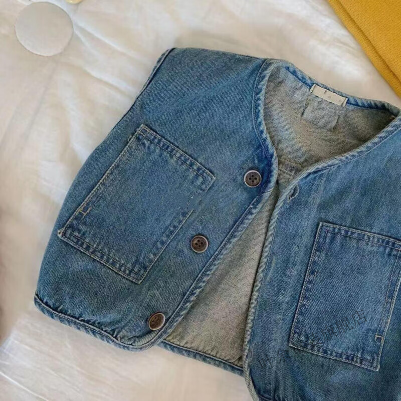 叶余婴儿马夹背心儿外穿春秋季洋气男女宝宝休闲牛仔马甲坎肩外套百搭