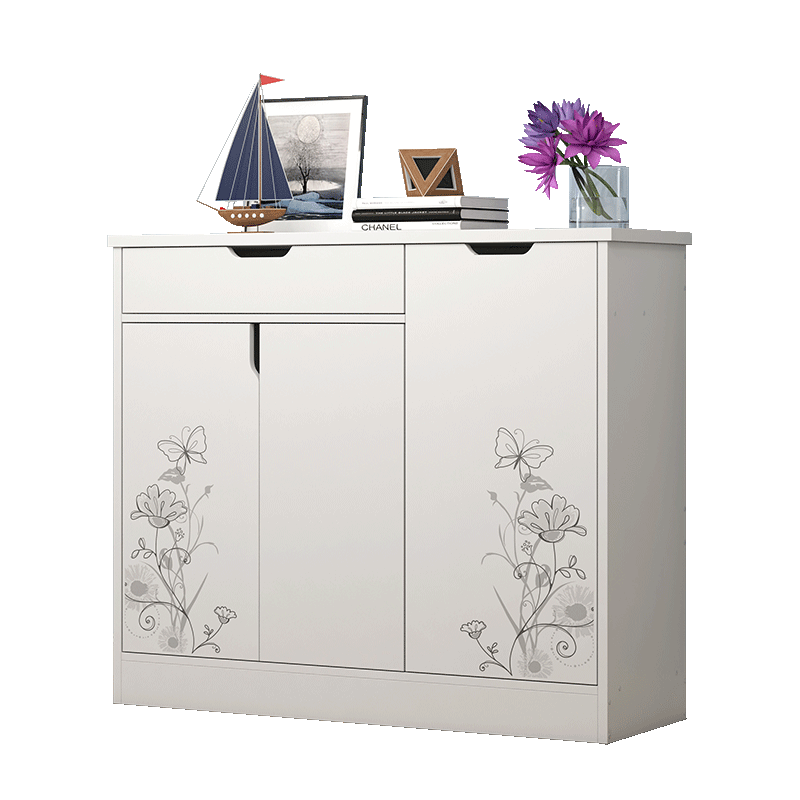 立太 鞋柜现代简约多层鞋柜简易隔断家用小收纳柜阳台经济型木质入户进门口厅防尘放鞋玄关架子 103cm欣欣向荣