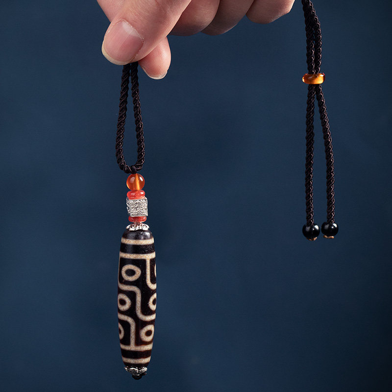 一北 稀缺九眼天珠西藏真品玛瑙挂绳男士项链女士吊坠礼物 天珠吊坠