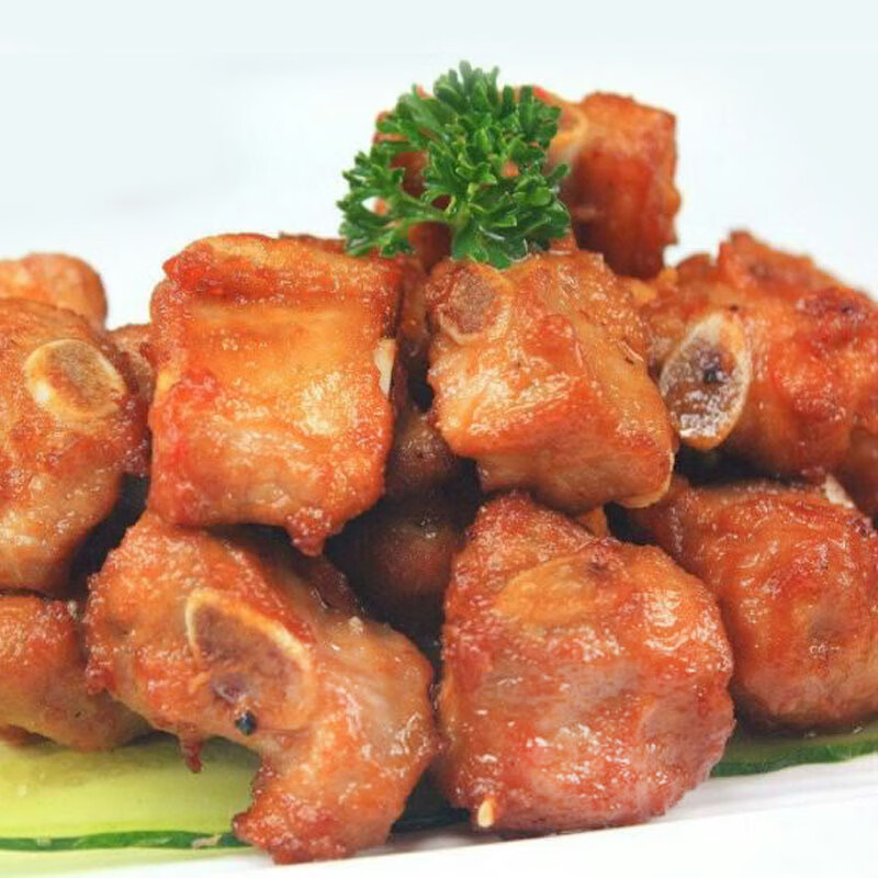 蒜香小排400g排骨油炸红烧猪排新鲜腌制肋排酒店餐饮半成品特色菜