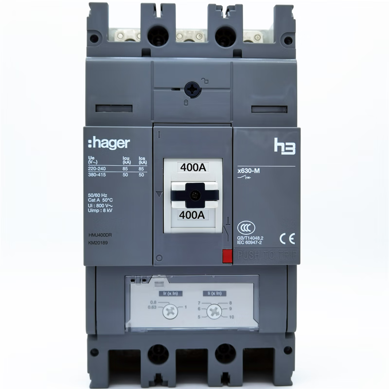 hknahager海格 h3 x630-m 塑壳断路器hmj400dr空气开关 3p 400a