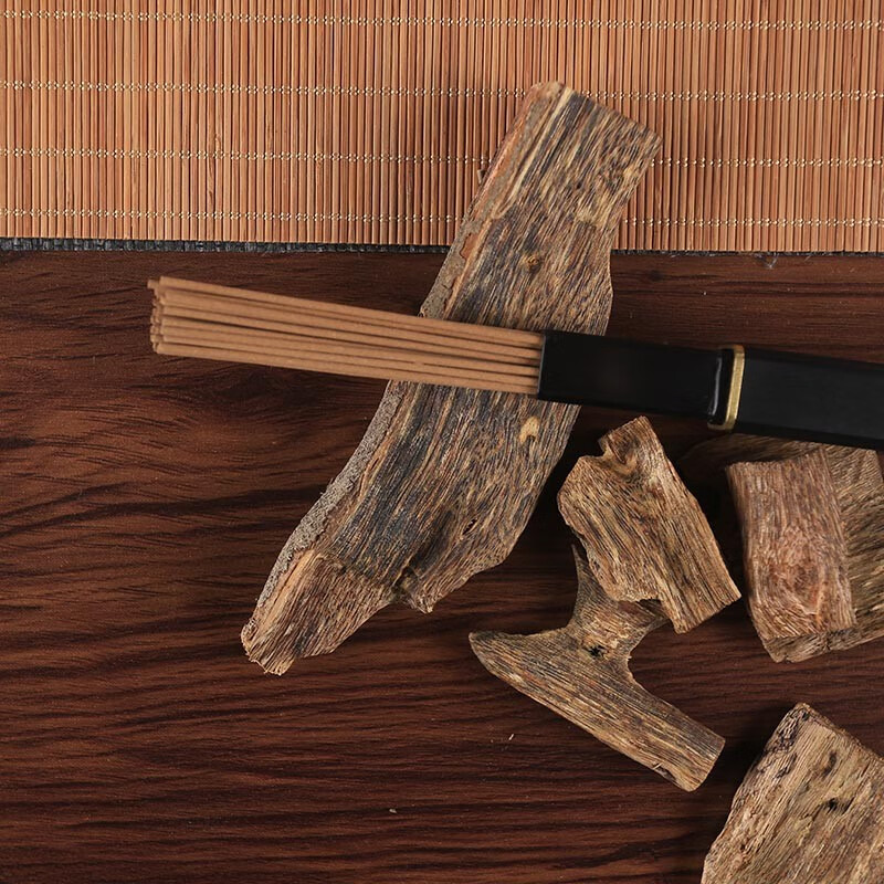 吾知吾觉 海南棋楠沉香线香办公喝茶熏香奇楠卧香10g 绿奇楠10g