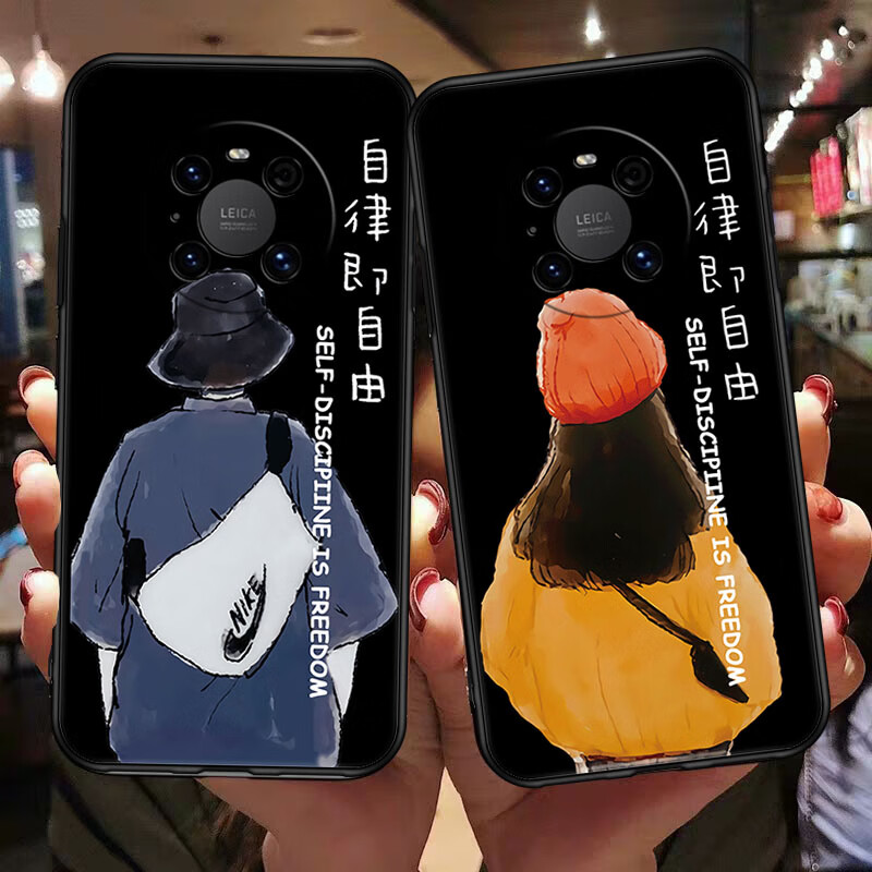 美希意适用华为mate40pro手机壳NOH-AN00个性防摔女款磨砂镜头保护卡通 背影女+钢化膜-T2 华为 mate 40