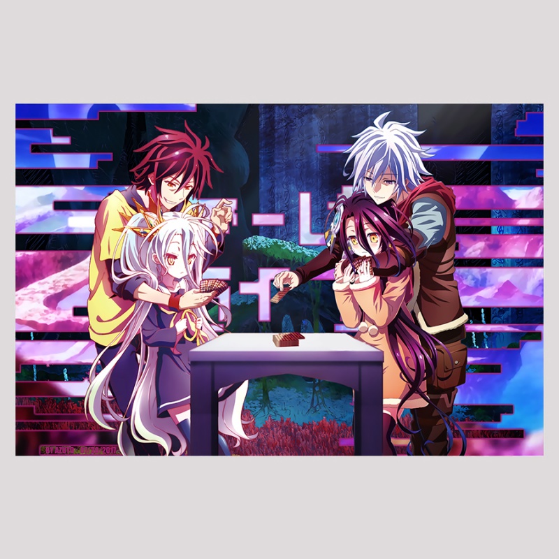 狼天影 游戏人生白动漫自粘海报学生速度超大高清墙纸墙贴纸画可定制