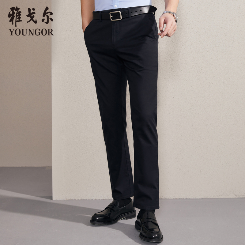 雅戈尔（YOUNGOR）休闲裤男DP棉免烫不易皱裤子自然垂顺易打理新品 藏青 33 180/82A