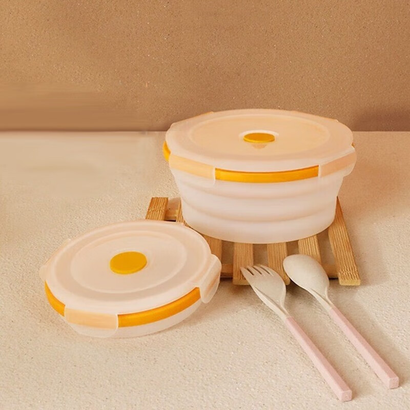 花安家宝宝折叠碗便携式旅行折婴儿辅食碗泡面碗餐具套装硅胶叠 婴儿