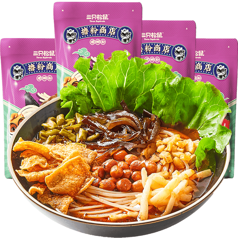 三只松鼠螺蛳粉300g*8袋柳州速食泡面酸辣粉面条食品米线